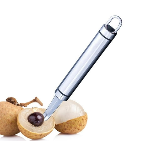 

Julam Stainless Steel Fruit Corer Small Fruit Pitter Remove Tool Anti-rust Fruit Tool with Handle Convenient to Use Portable Kitchen Gadget Suitable for Longan Lychee Cherry