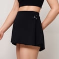 thumbnail image 4 of Women's High Waist Active Skirt with Overlapping Front Panel and Subtle Side Eyelet Detail - Medium, Black, 4 of 6
