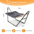 thumbnail image 5 of Zimtown Hammock Set, Heavy Duty Double Bar Frame with Quilted Bed & Bottom Storage Net, Gray & Black, 5 of 9