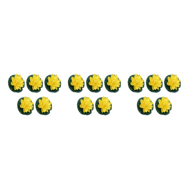 kurtrusly 5pieces Float Artificial Flower Wide Application Long-lasting Durability Easy yellow 3Set