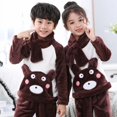 thumbnail image 1 of Conjuntos de pijamas cálidos para niños y niñas, ropa de dormir de franela gruesa de 3 a 14 años, conjunto de ropa interior térmica de lana para bebé, invierno, novedad, 1 of 4