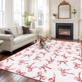 thumbnail image 3 of Rectangle Area Rug 6x9ft,Pink Bow Seamless Washable Carpet Non-Slip Runner Accent Rugs Indoor Floor Mat for Bedroom Living Room Decor,Romance, 3 of 9