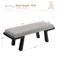 thumbnail image 3 of Zesthouse 47.4" Linen Upholstered Bench, Entryway Bench with Solid Wood Legs, Modern Ottoman Bench for Living Bedroom Room, Gray, 3 of 9