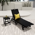 thumbnail image 2 of WestinTrends Malibu Outdoor Chaise Lounge with Side Table, 2 Pieces All Weather Poly Lumber Patio Pool Lounger with 5 Posistions Backrest, Black, 2 of 9