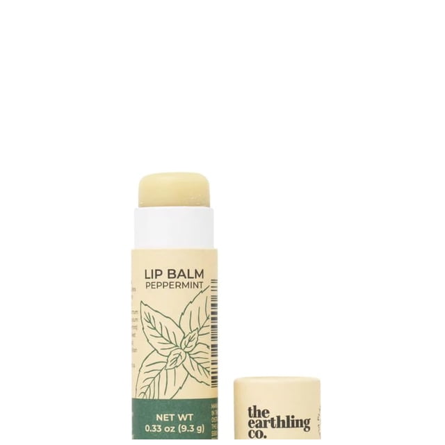 The Earthling Co. Bálsamo labial – Cuidado de labios de menta orgánica natural – Tratamiento hidratante sin tintes sin abejas con esteroles de granada, coco y mantequilla (menta 0.33 oz)