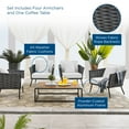 thumbnail image 3 of Modway Stance Ensemble de Canapé Sectionnel d'Extérieur en Aluminium de 5 Pcs pour Patio, 3 of 10