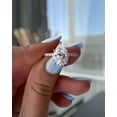 thumbnail image 3 of ESTE ORIGIN 3.25 Ct Pear Cut Moissanite Solitaire Engagement Ring with Hidden Halo and Pave, 18K White Gold Wedding Ring for Her US 8.5, 3 of 8