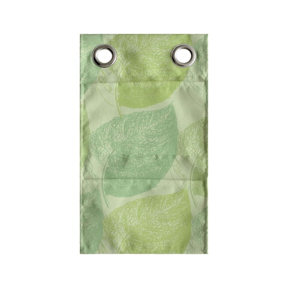 Nature Art Hanging Pocket Organizer, Pastel Spring Natural Leaves Hand Drawn Sketch Style Forest Plant Monochrome Design, Printed Polyester Storage Bag with Pockets, 9" x 16", Green