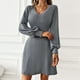 thumbnail image 4 of Vestido suéter con cuello en V para mujer, vestido suéter largo de punto con cuello en V, minivestido suéter de punto con cuello en V, eficiencia óptima, 4 of 9