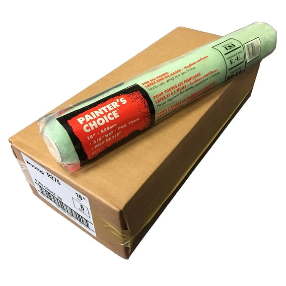 Wooster Brush R275 18 inch Painter's Choice Roller Cover, 3/8 inch Nap, Pack of 6, Set of 3