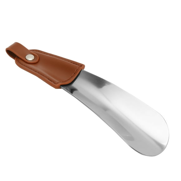 Shoe Horn, PU Leather Handle Portable Shoe Horn Stainless Steel for Villa for Home