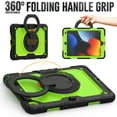 thumbnail image 2 of iPad 10.2 inch Case, iPad 9th/8th/7th Gen Case with 360° Ring Holder, Dteck Heavy Duty 3 in 1 Shockproof Bumper Full Body Drop Protection with Built-in Screen Protector, Black+Green, 2 of 8