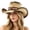 1-Khaki672, variant on Women's Breathable Straw Cowboy Hat Sun Protection Shapeable Brim Horse Riding Rodeo Cowgirl Hat,White