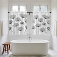 thumbnail image 4 of Black Dandelion Tier Curtains 54 Inch Length, Country Modern Minimalist Flower Cafe Short Curtains for Bathroom Over Sink, Small Kitchen Curtain Light Filtering Tiered Drapes 2 Panels 27.5"Wx54"L, 4 of 8