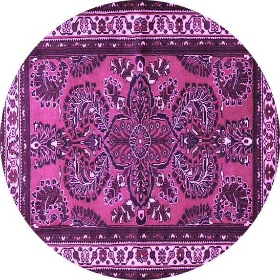 Ahgly Company Indoor Round Persian Purple Traditional Area Rugs, 4' Round