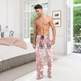 thumbnail image 7 of Watercolor Floral Pink Ghost Pajama Pants, Men's Lounge Pants Light with Drawstring and Pockets, Christmas New Year Birthday Father's Day Gifts, Medium, 7 of 7