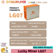 Lucky Miner LG07 Litecoin Dogecoin Miner 11MH/S LTC & Doge Miner Scrypt ASIC Miner WiFi 2.4GHz Crypto Mining Machine Silent for Home Mining
