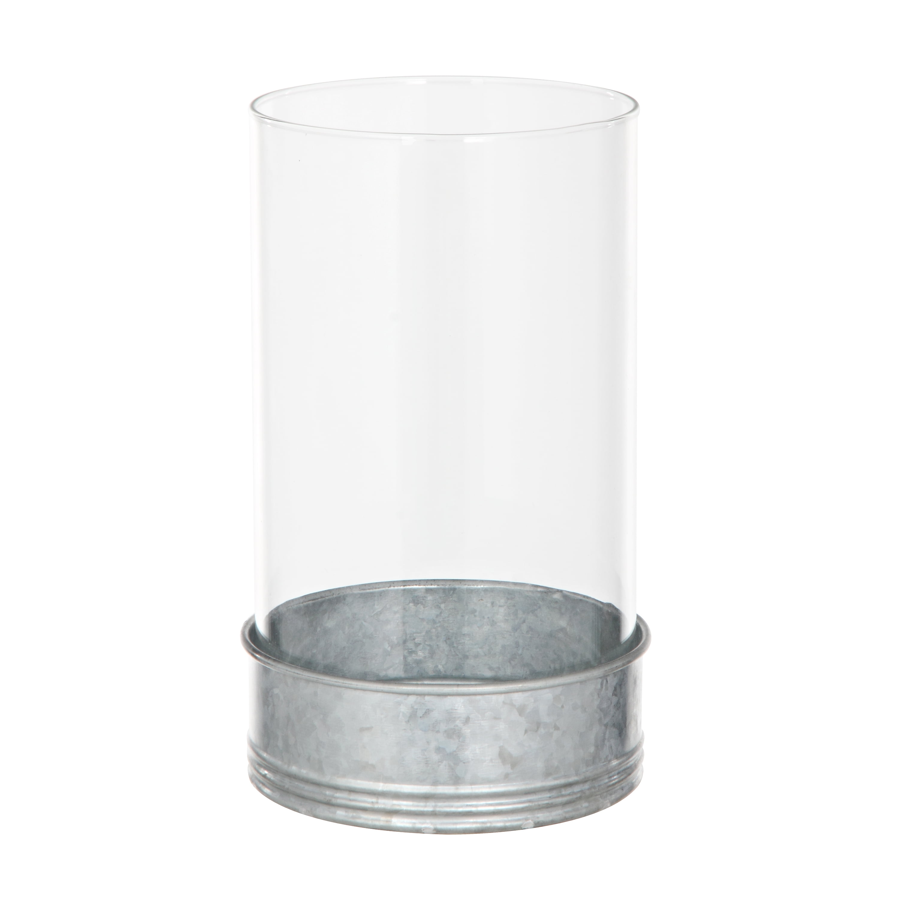 Large Galvanized Metal Pillar Candle Lantern