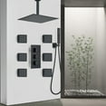 thumbnail image 2 of Black 8" LED Thermostatic Shower System Body Jets Rainfall Shower Faucet Ceiling, 2 of 19