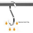 thumbnail image 3 of 7 ganchos en S planos plateados, ganchos en S de acero inoxidable de alta resistencia para colgar ollas y sartenes, plantas al aire libre y ropa JAMW Sencillez, 3 of 5