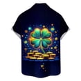 thumbnail image 4 of Ceisia Men's St. Patrick's Day Short Sleeve Shirt Clover Print Regular Straight Fit Green Turn-Down Collar Spring Summer Shirt Gift, 4 of 6