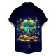 thumbnail image 4 of Blusa y camisa de manga corta con cuello vuelto para hombre, blusa informal de moda con cuello vuelto, blusa estampada de manga corta con botones, blusa de poliéster para hombre, 4 of 6