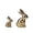 Gold Wooden(set of 2), variant on Wooden Antique White 3D Bunny Rabbit Figurines for Spring Easter Decor Gift Set of 2