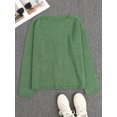 thumbnail image 2 of Women's Autumn/Winter Round Neck Solid Color Mohair Dropped Shoulder Long Sleeve Knit Sweater. Combines Casual Fashion And Gentle Fall, 2 of 4