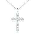 thumbnail image 1 of Angara Natural Diamond Necklace - Pave-Set Diamond Cross and Sideways Infinity Pendant in Platinum for Women, 1 of 8