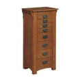 thumbnail image 1 of Powell 8 Drawer Free Standing Simplistic and Sturdy Mission Oak Jewelry Armoire, 1 of 5