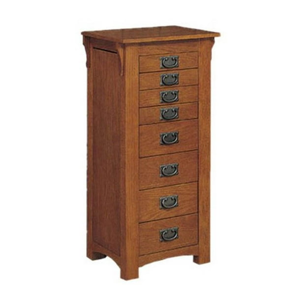 Powell 8 Drawer Free Standing Simplistic And Sy Mission Oak Jewelry Armoire Com Drawer Free Standing Simplistic, Jewelry Armoire Mission Style