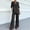 Black, variant on Linen Two Piece Set Women 3/4 Sleeves Tops Wide Leg Trouser Pants Suits for Seniors Linen Matching Summer Casual Cotton Linen Work Suits Summer Matching Set Beige M