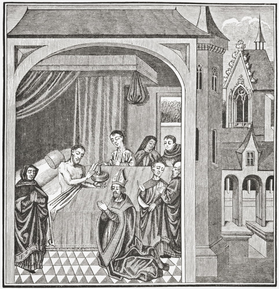 Death Of Joseph Of Arimathea After A Miniature From The 15Th Century Manuscript History Of Saint Grail From Science And Literature In The Middle Ages By Paul Lacroix Published London 1878 Canvas Art -