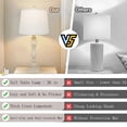 thumbnail image 3 of Tnuyoah 26'' Farmhouse Table Lamps for Living Room Set of 2 - Traditional Bedside Lamps for Bedroom - Nightstand Lamps with Beige Fabric Shades, Gray, 3 of 7