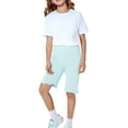 thumbnail image 3 of Ruyang Toddlers Ruffle Shorts Solid High Waisted Biker Stretch Shorts Soft Summer Dance Yoga Shorts 18 Months-9 Years, 3 of 5