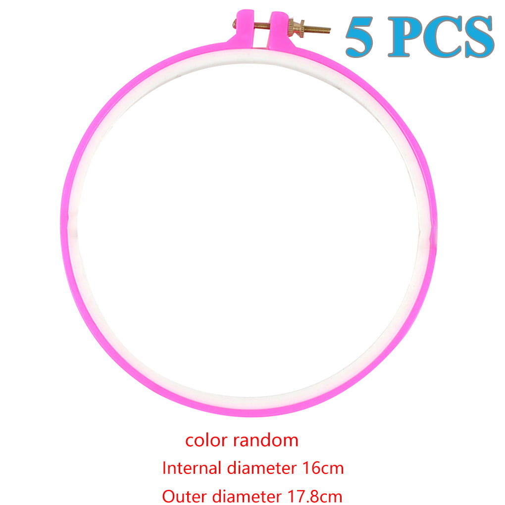 5 Pieces Embroidery Hoop Set Bamboo Circle Cross Stitch Hoop Ring B4Q3 E4V8 