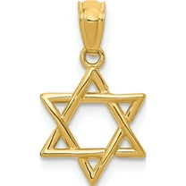 14K Yellow Gold Polished Star Of David Pendant (20 X 12) Made In United States d1695