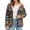 Aztec Geometric Pattern, variant on Pink Cow Print Women's Reversible Sherpa Lined Fuzzy Jacket Long Sleeve Snap Button Warm Outerwear, Casual Winter Plush Coat With Side Pockets for Daily Wear