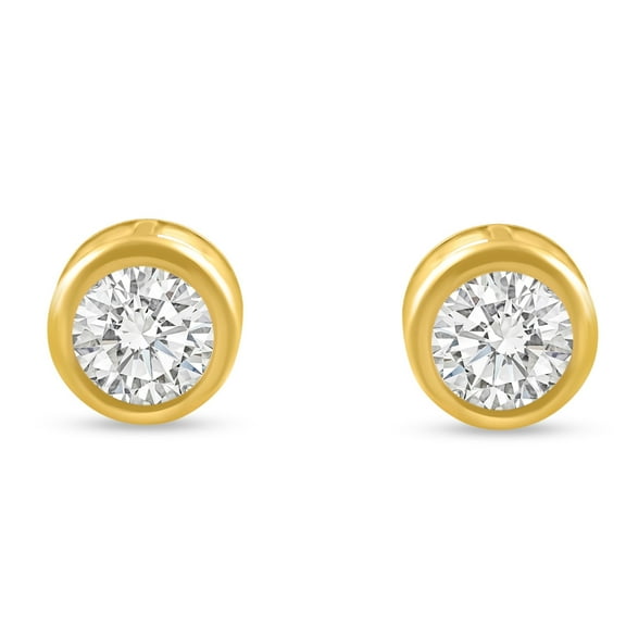Pompeii .50 - 1.75 Carat TW Diamond Bezel Stud Earrings in 14k Gold Lab Grown