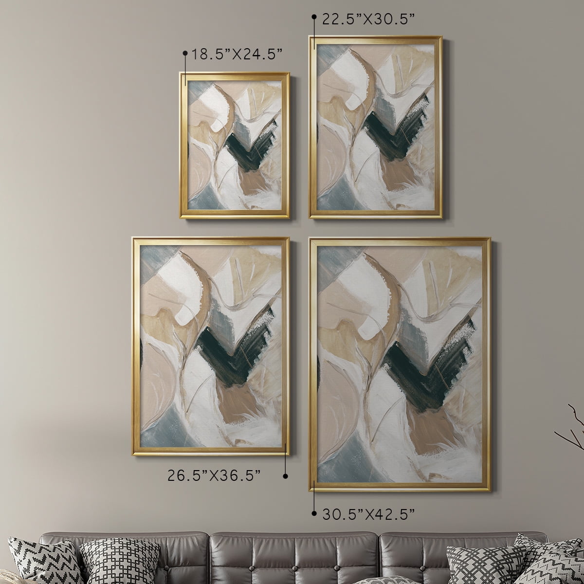 Marble Lines II Premium Framed Print - Ready to Hang