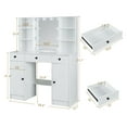 thumbnail image 5 of Ciumeeo Vanity Set with Mirror and Lights Makeup Table with 3 Drawers & 2 Cabinets & 4 Shelves, White, 5 of 9