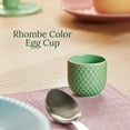 thumbnail image 3 of DANMARK LYNGBY Porcelain Egg Cup - Ceramic Holder for Soft Boiled Eggs - Decorative Breakfast Server - Cute & Colorful Egg Cups for Kids & Adults - Ideal Gift for Breakfast Lovers (Green), 3 of 7