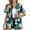 Blue Green Floral, variant on Fantaslook Hawaiian Button Down Shirts for Women Casual Short Sleeve Floral Print Blouses Summer Tops
