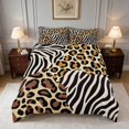 Manfei Zebra Leopard Patch Duvet Cover Queen, Tan Animal Block Queen ...