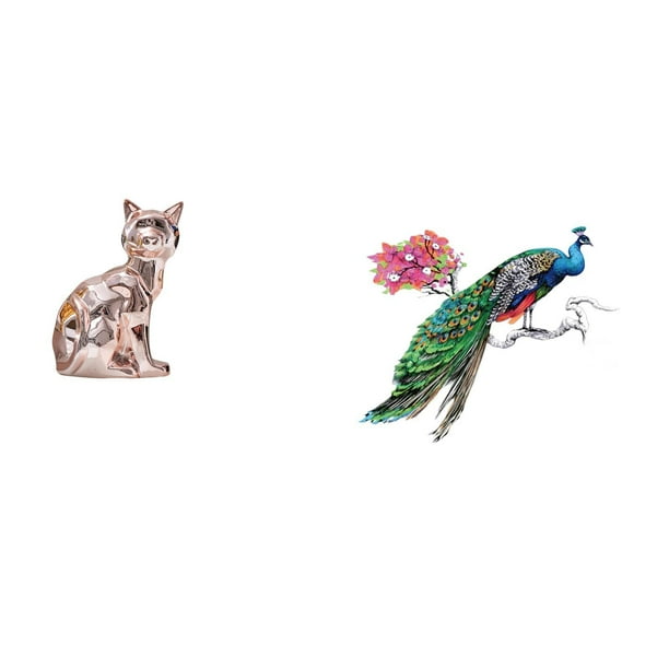 Figura de escritorio,Estante de estatua de gato para escritorio,oficina,decoración del hogar,Figura decorativa de cerámica para escritorio,decoración del hogar,Adhesivo de pared,Calcomanía
