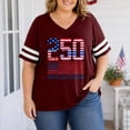 thumbnail image 2 of SIYUDAN Women America's 250th Anniversary T-Shirt Plus Size V Neck Short Sleeve Independence Graphic Tshirts Shirts for Women Women's Shirts, Size XXL, 2 of 5