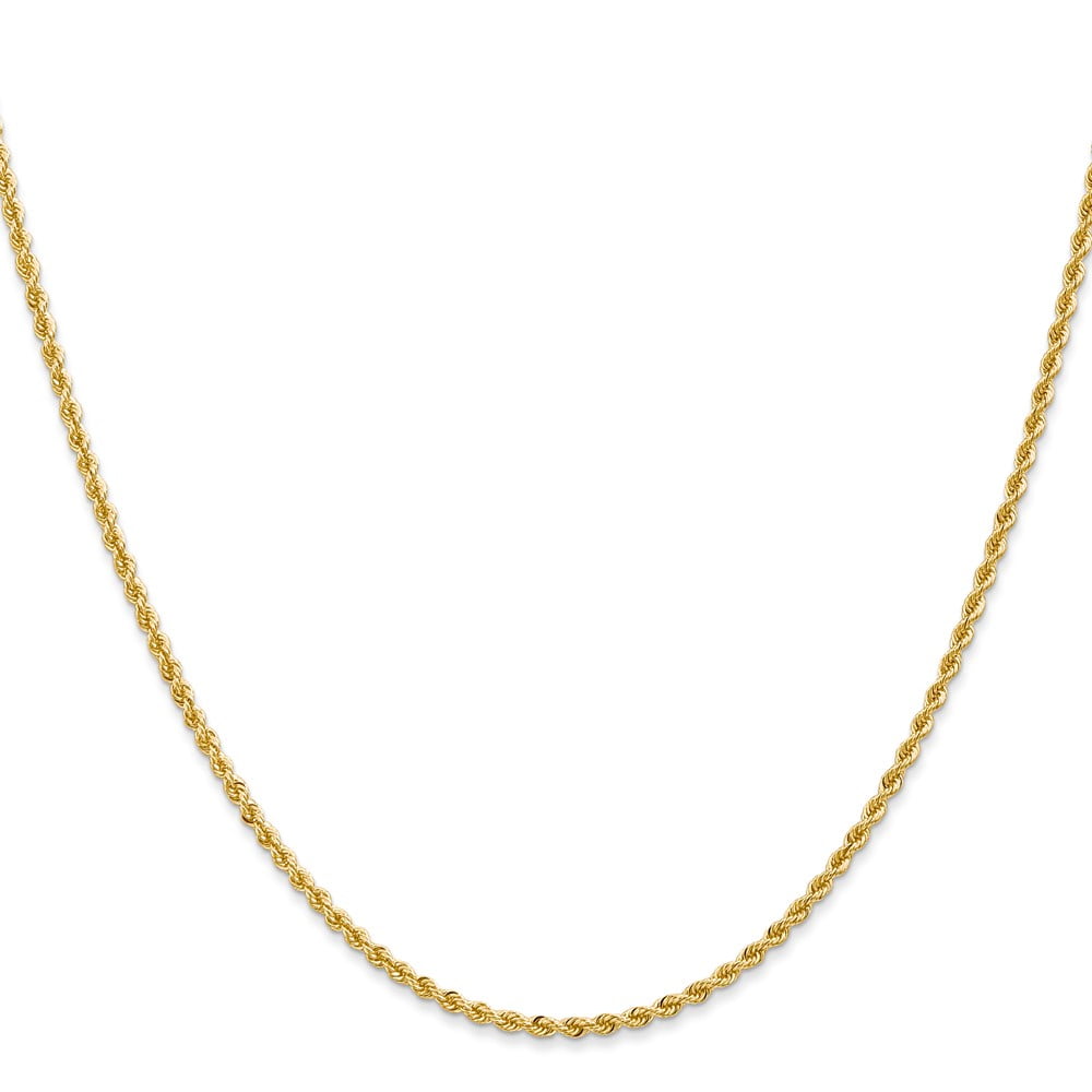 14K Yellow Gold Rope Chain Styles Necklace 2 mm Solid Regular 18 inch