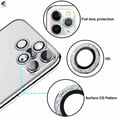 thumbnail image 2 of PULLIMORE Bling Camera Lens Screen Protector for iPhone 12 Pro Max HD Tempered Glass Metal Full Coverage Anti-Scratch Anti-Dust Alloy Lens Screen Cover Film, 2 of 10