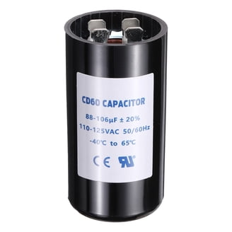 TitanPro TRCF80 HVAC Round Dual Run Capacitor - 80 MFD/UF, 440/370 Volts, For AC Units & Heat Pumps