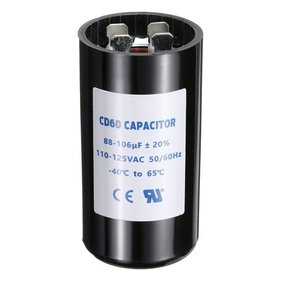 Uxcell CD60 Capacitor 88-106 UF/Mfd, 110-125 VAC for Electric Fan Motor Starting